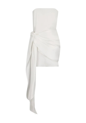 David Koma tie strapless mini dress - White