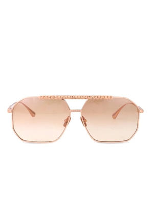ANNA-KARIN KARLSSON Le Boss 2.0 geometric-frame titanium sunglasses - Gold