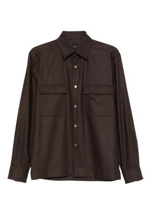 Xacus double-pocket wool shirt - Brown