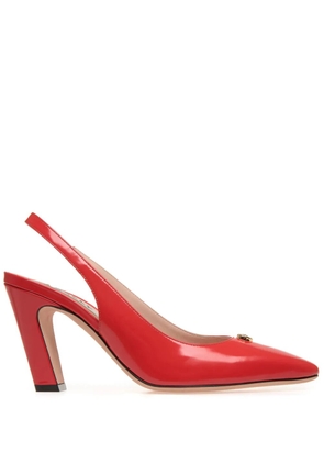 Bally Emblem-plaque slingback leather pumps - Red