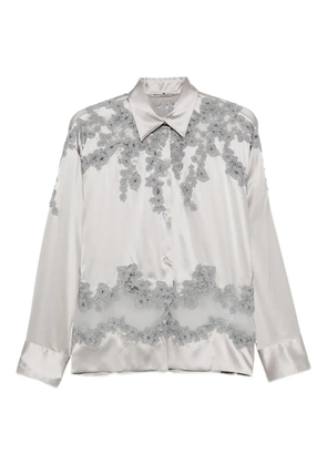 Ermanno Scervino lace-embellished silk shirt - Grey
