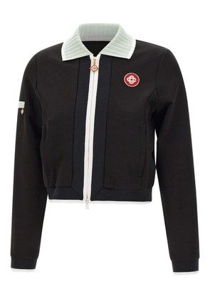 Casablanca high-collar embroidered-logo jacket - Black