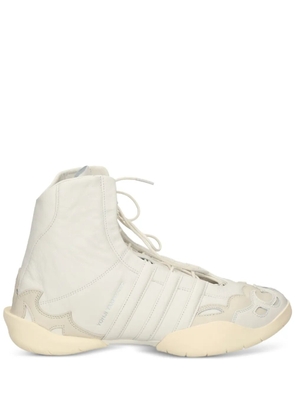 Y-3 Regu 2002 Hi lace-up leather high-top trainers - White