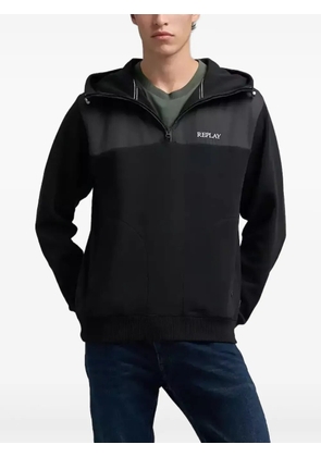 Replay logo-detail zip hoodie - Black