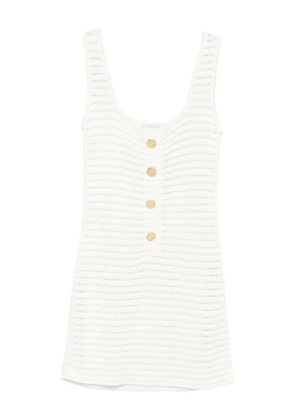 Le Kasha Siflag button-front crochet mini dress - White
