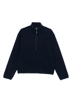 Sunflower high-neck half-zip sweater - Blue