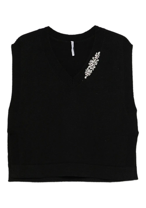 Liviana Conti V-neck embellished vest - Black