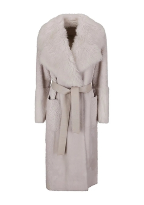 Desa 1972 shearling belted coat - Grey