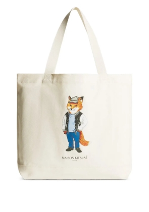 Maison Kitsuné Dressed Fox tote bag - Neutrals