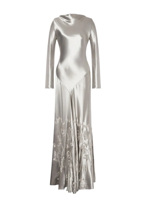 Alberta Ferretti satin long dress - Silver