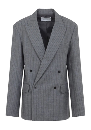 The Frankie Shop pinstripe double-breasted jacket - Grey