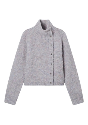 b+ab button high-neck cardigan - Purple