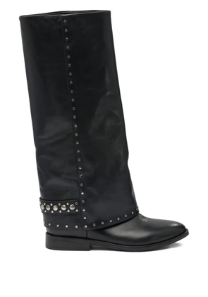 strategia shoes stud-embellishment leather boots - Black