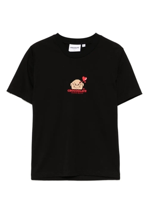 CHOCOOLATE logo-embroidered T-shirt - Black