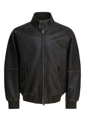 Baracuta G9 zip tartan panel jacket - Brown