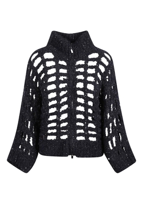 Peserico openwork zip sweater - Black