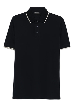 Emporio Armani trim-collar polo shirt - Blue