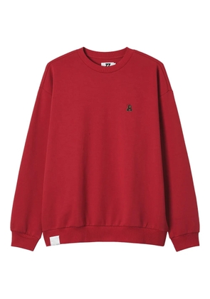izzue embroidered-bear crew-neck sweatshirt