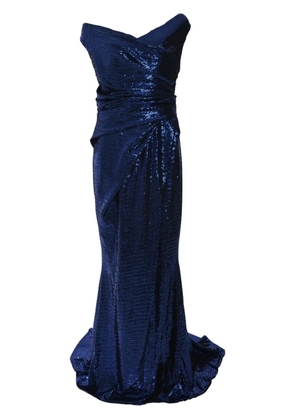 Talbot Runhof Mezzaluna sequin-embellished gown - Blue