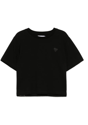 izzue logo-embroidered T-shirt - Black