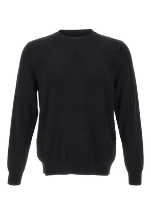 DIKTAT diamond-weave crew-neck sweater - Black