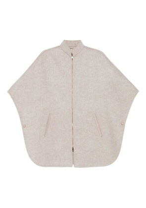 Agnona zip-fastening cape - Neutrals