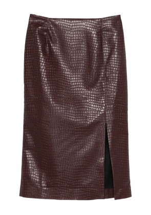 Manuel Ritz crocodile-effect faux-leather skirt - Red