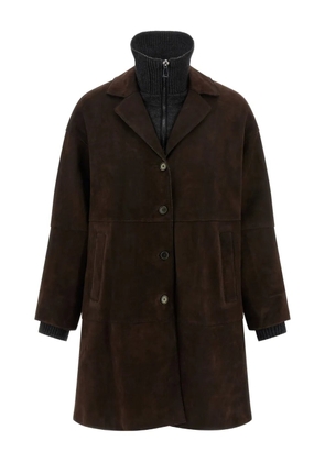 P.A.R.O.S.H. Monet suede coat - Brown