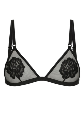 Dolce & Gabbana floral-motif triangle bra - Black