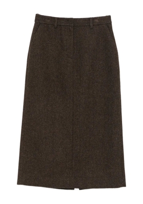 DUNST knitted midi skirt - Brown