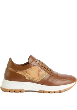 ALVIERO MARTINI 1° CLASSE map-print lace-up sneakers - Brown