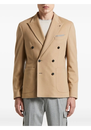 Peserico double-breasted patch-pocket jacket - Neutrals