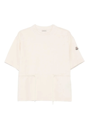 Moncler drawstring-waist cotton T-shirt - Neutrals
