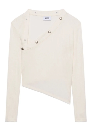 GCDS button asymmetric blouse - White