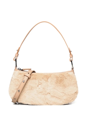 Coccinelle faux-fur shoulder bag - Neutrals