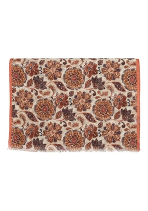 ROSI floral frayed scarf - Brown