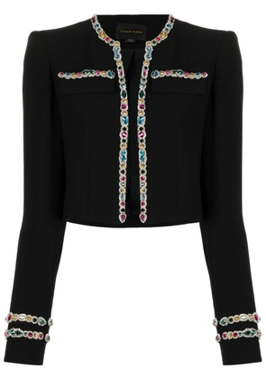 Zuhair Murad crystal-embellished cady cropped jacket - Black