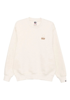 AAPE BY *A BATHING APE® logo-appliqué sweatshirt - Neutrals
