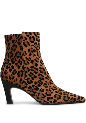 Roberto Festa 70mm Yanira leopard-print pointed-toe boots - Brown