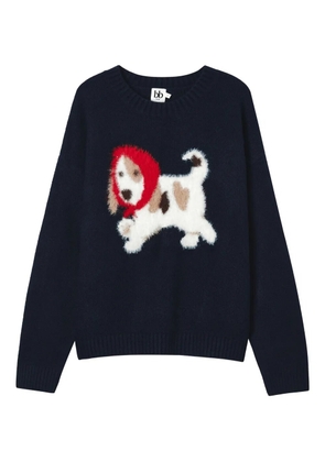 b+ab dog-graphic sweater - Blue