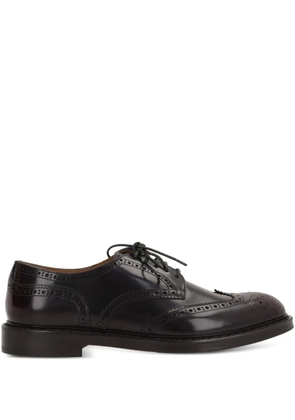 Doucal's perforated leather oxford shoes - Red