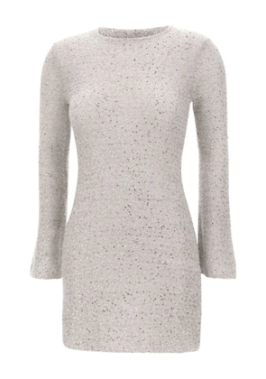 Marella Marella sequin-embellished bell-sleeve mini dress - Neutrals