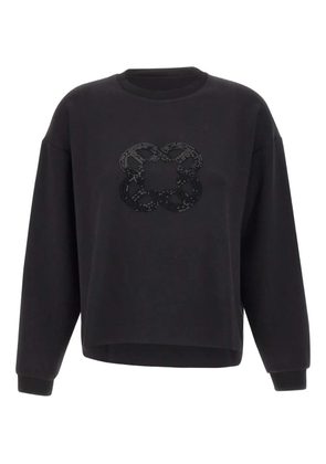ELENA MIRO` floral-sequin sweatshirt - Black
