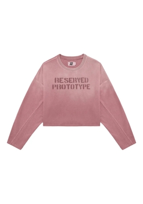 izzue printed-cropped sweatshirt - Pink