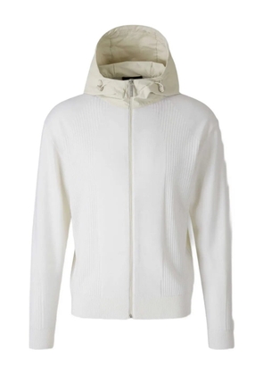 Herno ribbed hooded knit sweater - White
