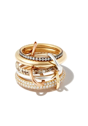 Spinelli Kilcollin 18kt mixed gold Nexua diamond 5 link ring