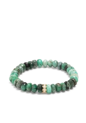 Sydney Evan 14kt yellow gold Evil Eye emerald and diamond beaded bracelet