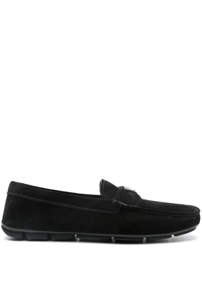 Prada logo-plaque loafers - Black