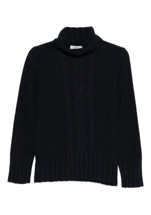 Intrecci cable-knit roll-neck sweater - Blue