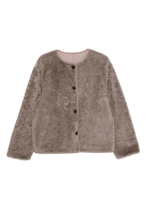 Arma lamb-leather button-fastening jacket - Black